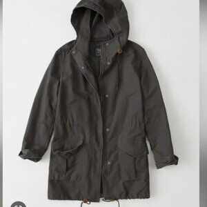 Abercrombie & Fitch blue/gray cargo utility parka
